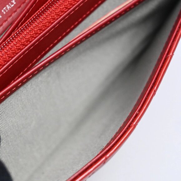 AUTHENTIC CHANEL Wallet Coco Mark Purse Patent Leather Red bsj358-121125 - Picture 14 of 16